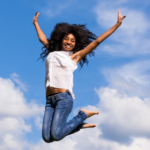 Black Girl Jumping In Air