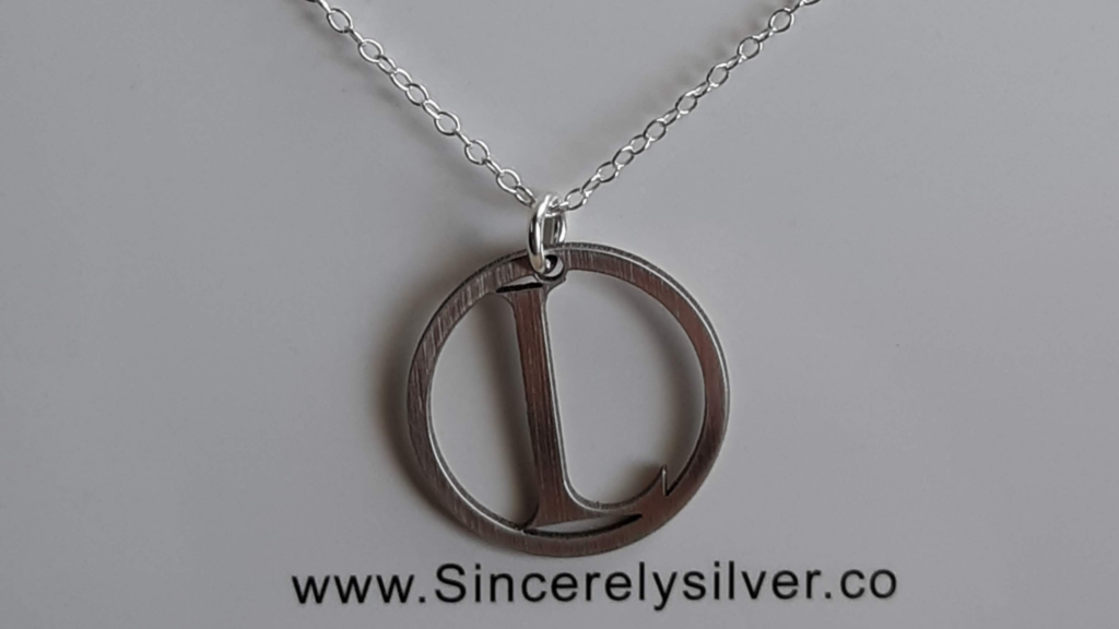 silver custom initial necklace